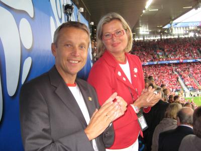 Zum Eröffnungsmatch bin ich gemeinsam mit Bundespräsident Heinz Fischer, Bundeskanzler Alfred Gusenbauer, Nationalratspräsidentin Barbara Prammer und Außenministerin Ursula Plassnik angereist (C) StS Sport