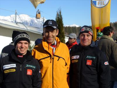 Auch die Nachwuchshoffnungen Wolfgang Kindl (Bronze bei Junioren-WM in Ceasana/Italien) und Manuel Pfister (Junioren-WM Silbergewinner) verfolgten die WM in Igls (C) StS Sport